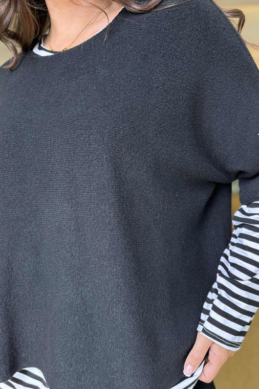 Conrad Layer Knit Black